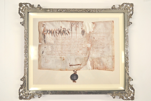 Tain Papal Bull Digital Copy in Frame