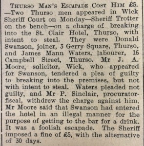 7 Aug JOG Thurso Drinker