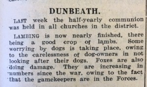 14 May JOG Dunbeath Report