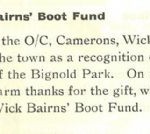 Week 100 28 jul wick burgh bairns boot fund