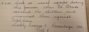 Week 198 18 June Canisbay Aukengill school Dr Bruce examined children against diphtheria