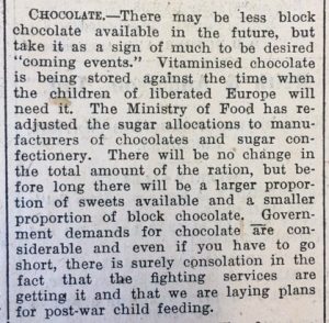 23 Jul 43 JOG Chocolate