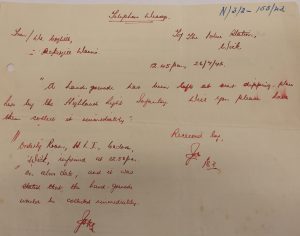 26 July Police Report hand grenade found