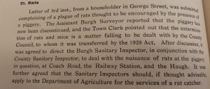 26 July Wick Burgh Minutes plague of rats