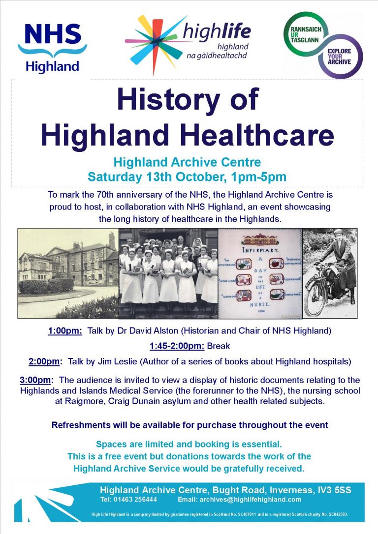 History of Highland Healthcare Highland Archive Centre