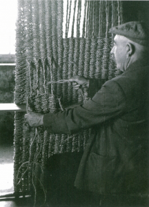 Weaving a saddle pad at Peninerine, South Uist, in 1953. Werner Kissling/School of Scottish Studies, taken from Flora Celtica (Milliken and Bridgewater, 2006)