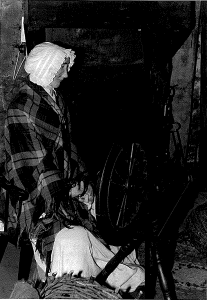 : The basket on display when the museum was based in Kingussie, being used to hide a motor. Both images courtesy of the Highland Folk Museum.