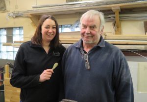 Bill and Helen (brandishing her freshly made spoon)