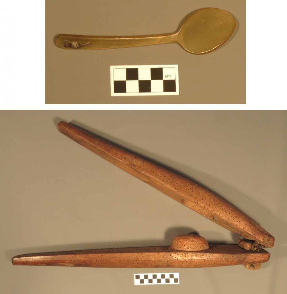 Above: SKA.0105, Dugald’s spoon Below: SKA.0058, a wooden spoon mould 