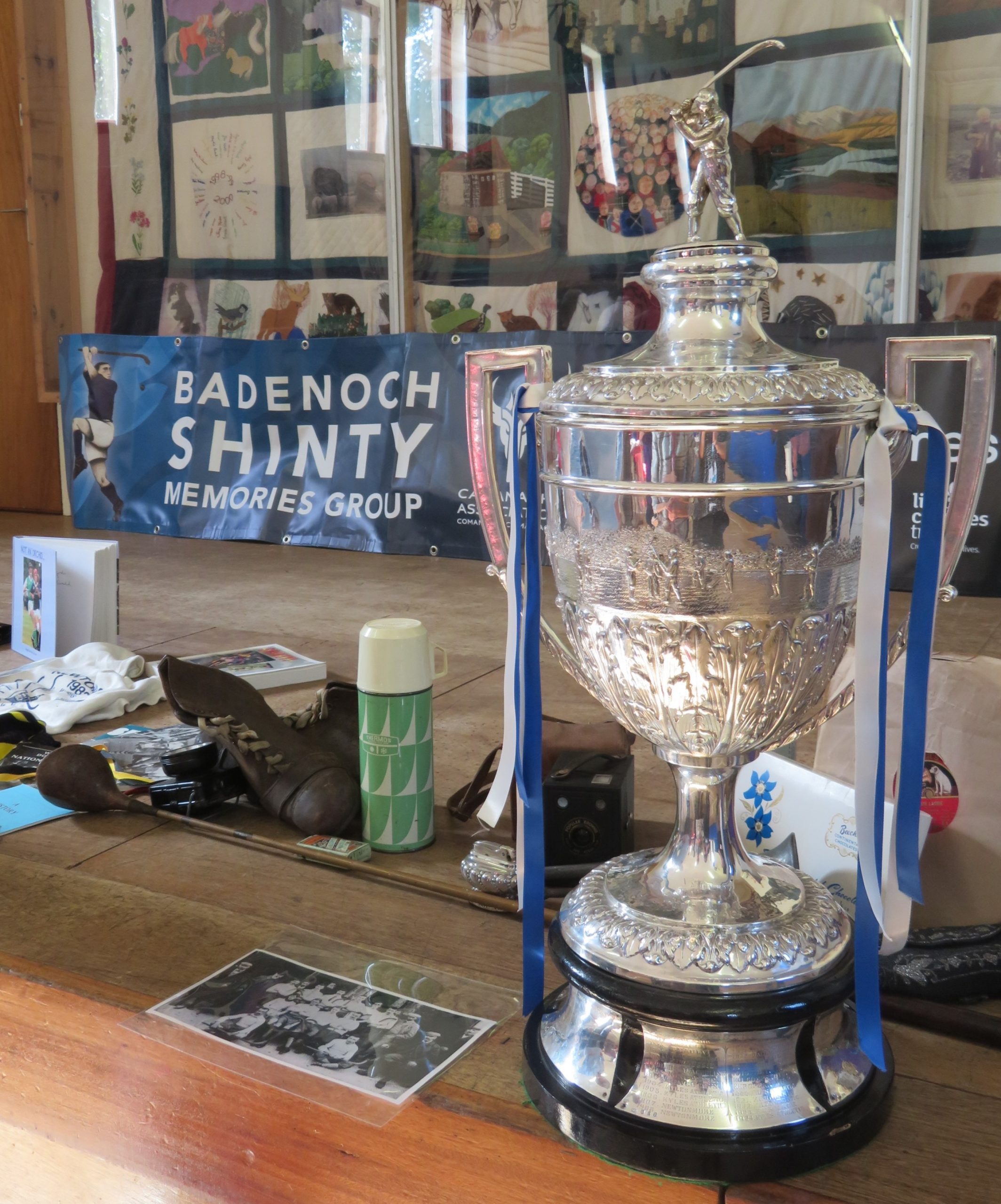 Camanachd Cup in Laggan Village Hall, September 2019. Image credit: Badenoch Shinty Memories Group