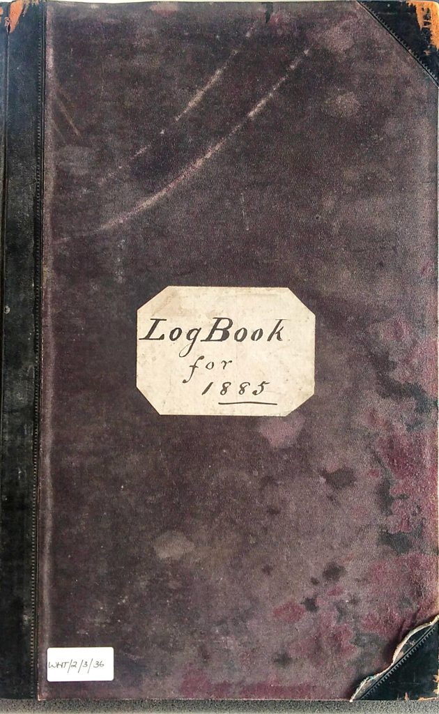 Front cover of Harbour Master Log Book 1885