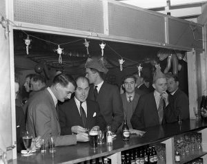 Viewfirth Christmas Party, 1958 (Ref: Dounreay Christmas Party 1958 Men at the Bar) - NDA COPYRIGHT -
