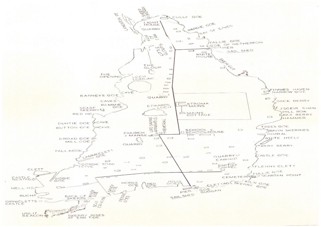 Hand drawn map of Stroma (SUTH/3)