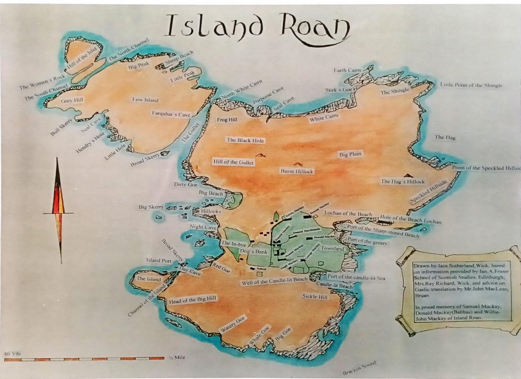 Hand drawn map of Eilean nan Ron i (SUTH/3/2)