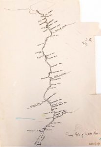 Map of the fishing spots on Wick River from the top of the river down to Fairy’s Hill (SUTH/3/9)