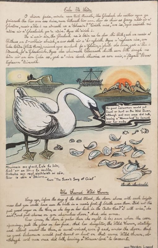 “Eala Fo Leòn” (“The Injured Swan”) or “The Sacred Wild Swan”, Mairead Mackinnon Macdonald [SL/D188/2/6/1].