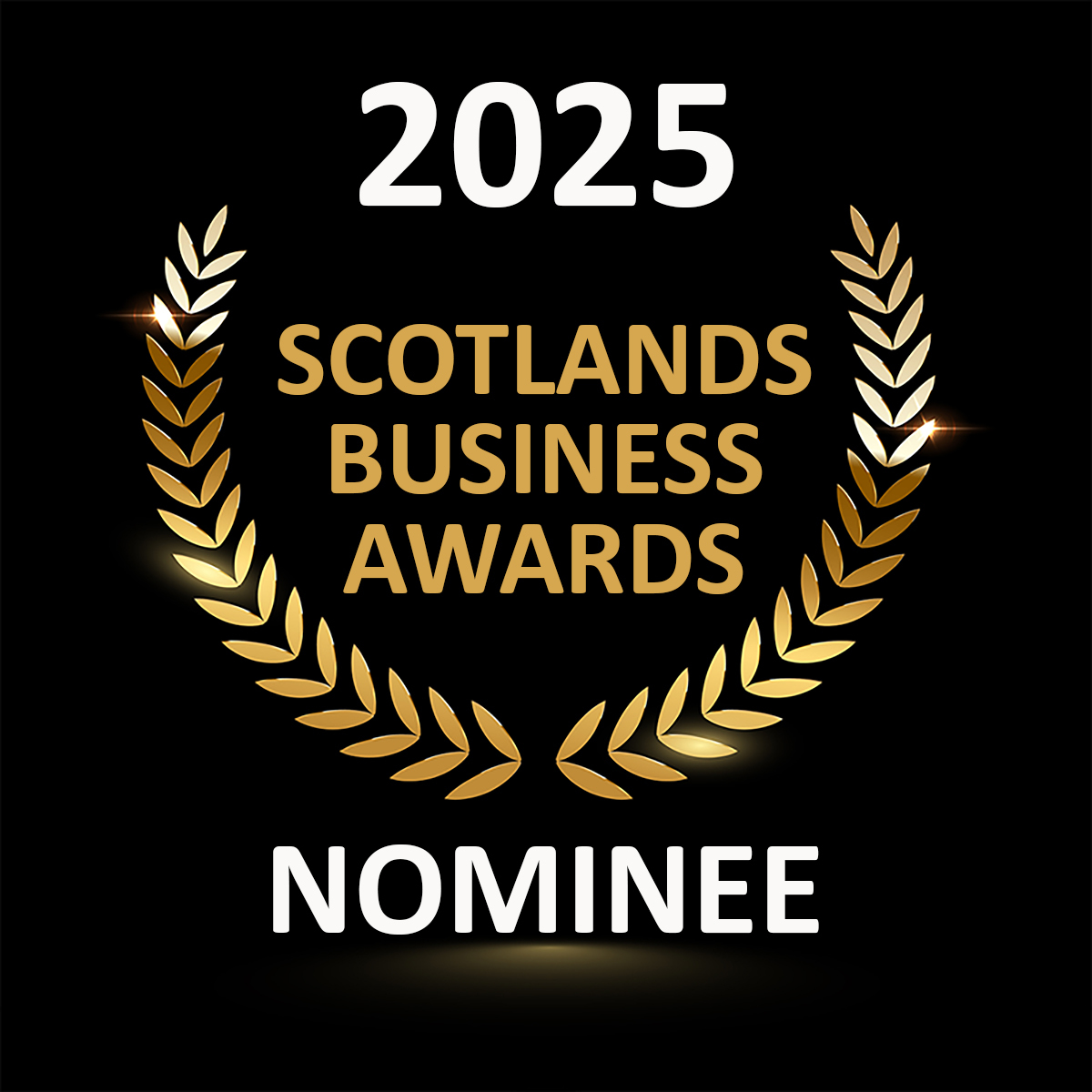 Scotland's Business Awards 2025 logo. States Café Botanics as a 'nominee'.