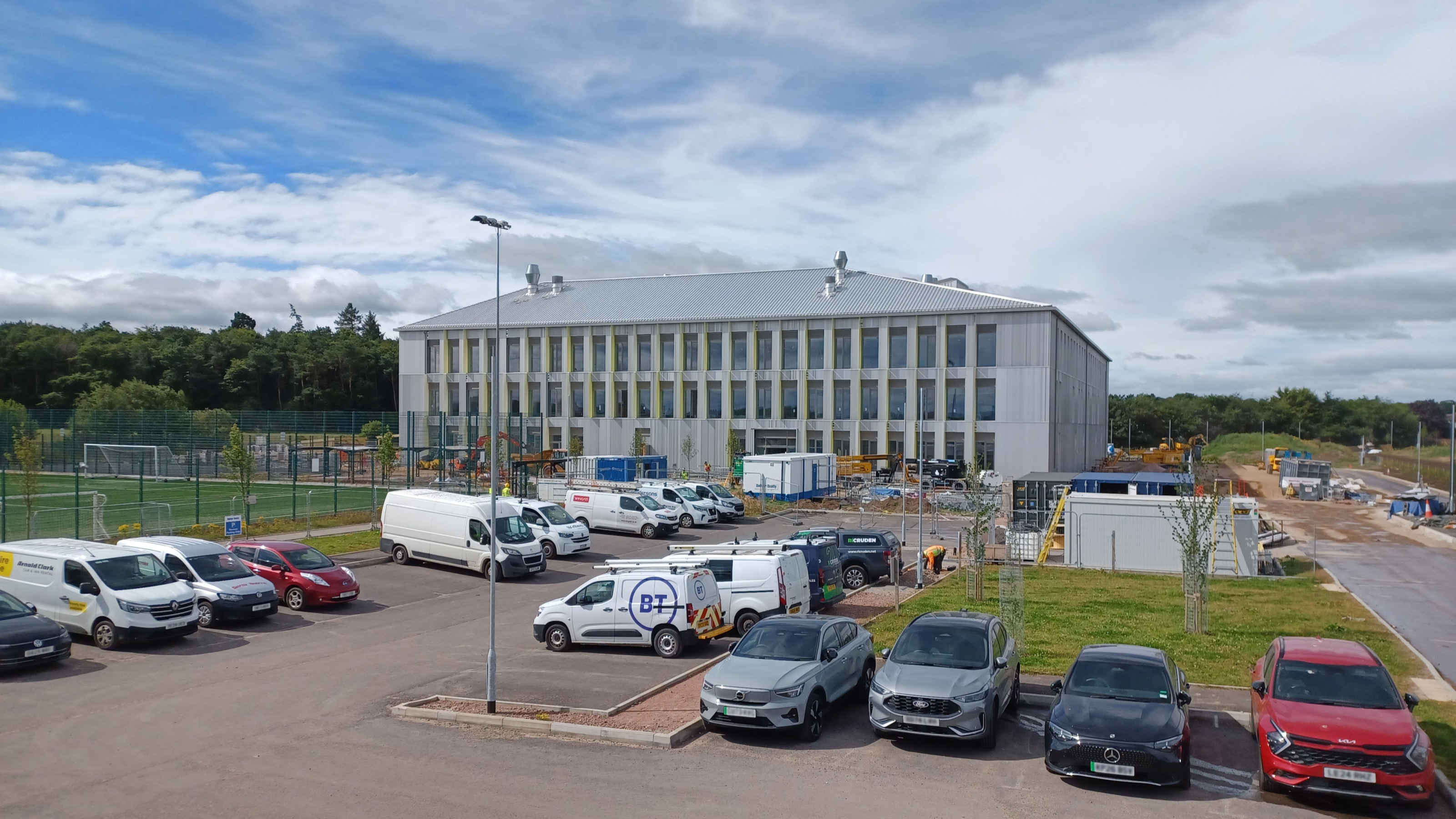 Exterior view of the new Nairn Academy building under construction