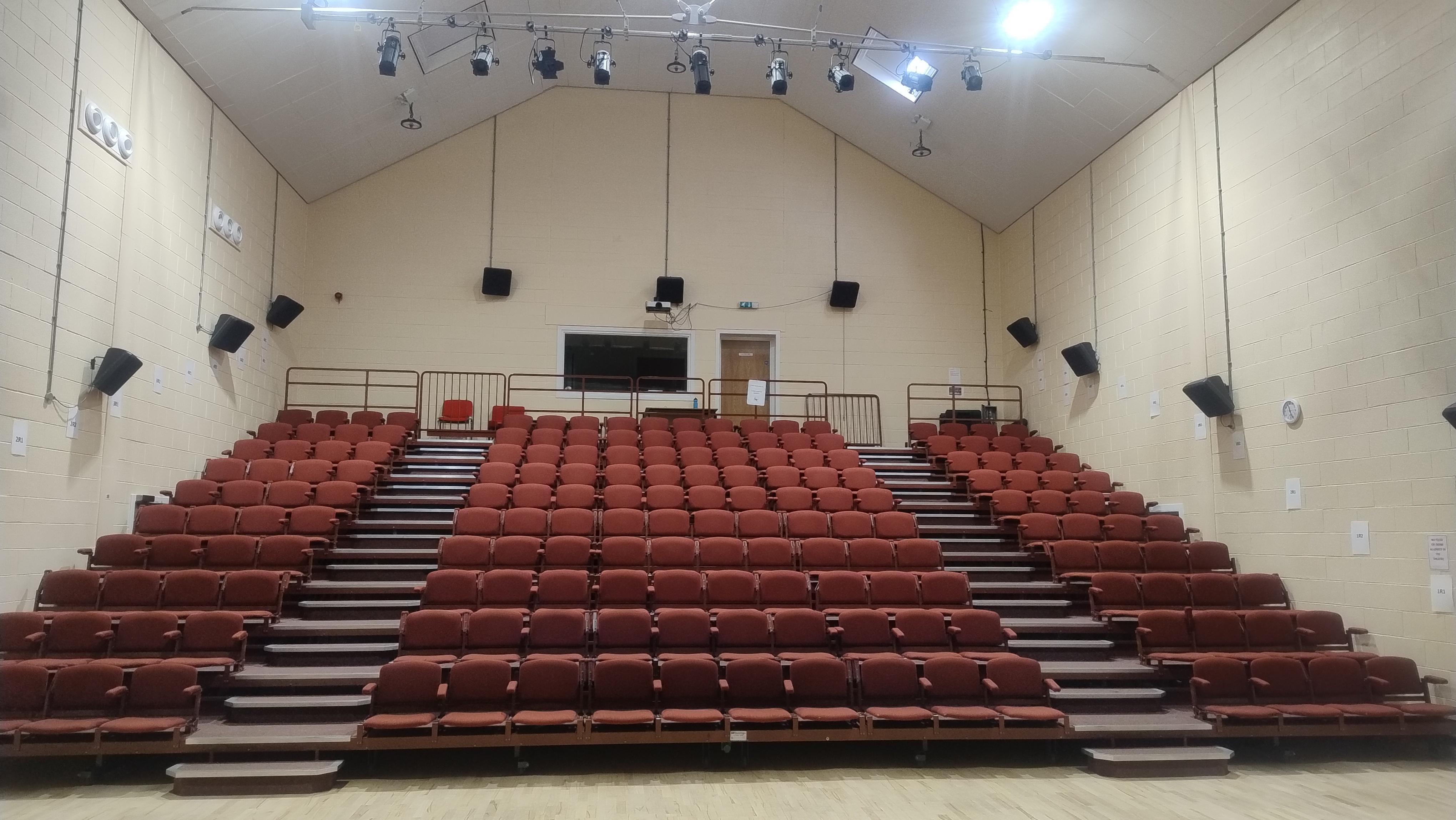 Theatre with tiered seating.