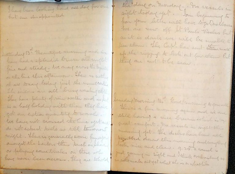 Page of James Youngson's diary showing a pencil written entry