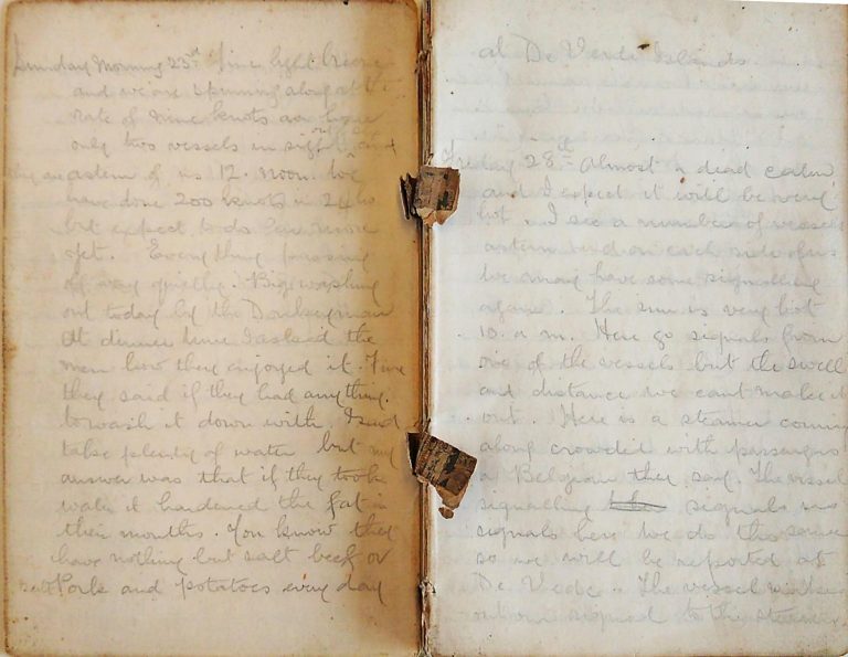Page of James Youngson's diary showing a pencil written entry
