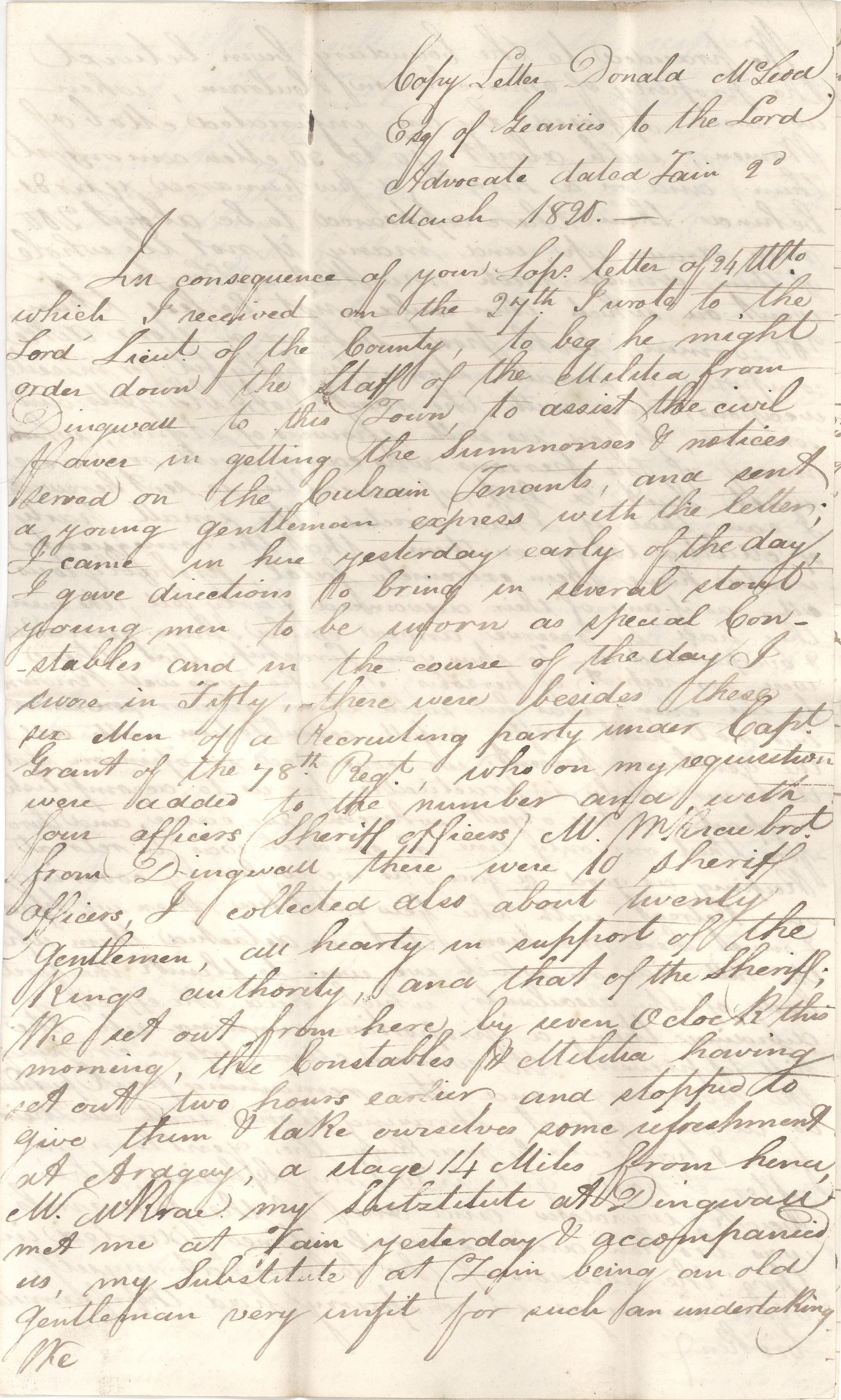 A piece of yellowing paper with a closely handwritten letter in brown ink.