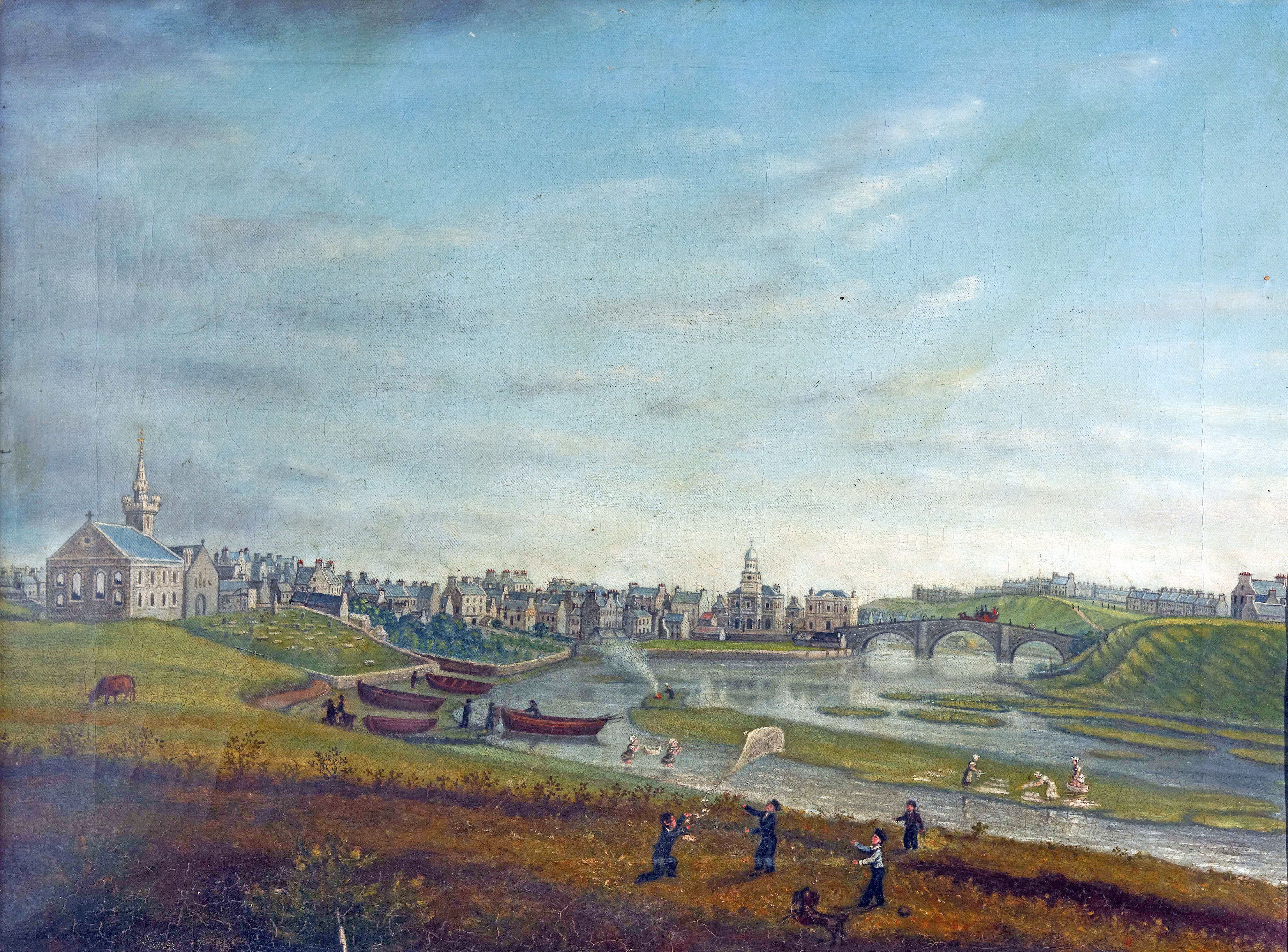 Painting of Wick Riverside by J. Bishop 1846 (Courtesy of Am Baile, Ref: AB WICK ART 38)