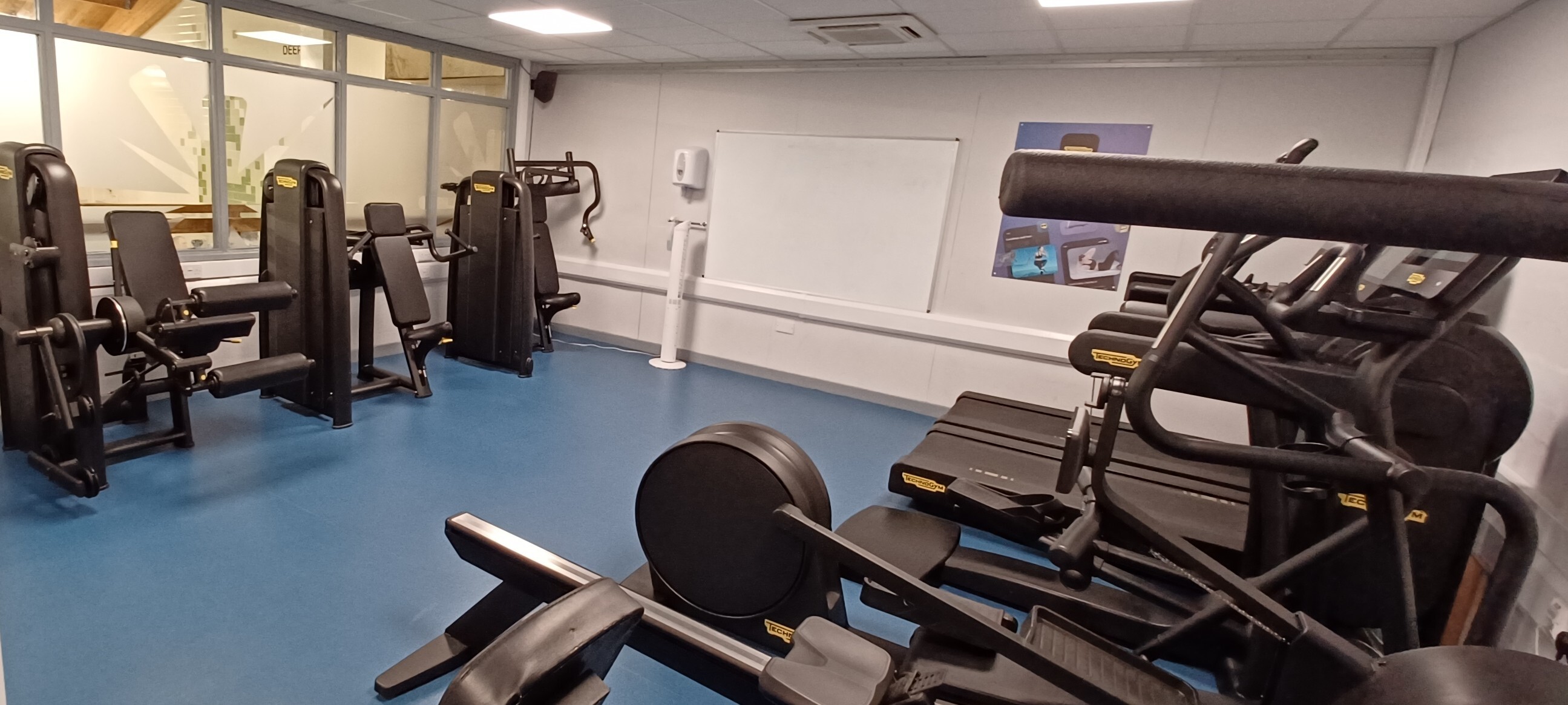 Spacious gym equipped with various equipment