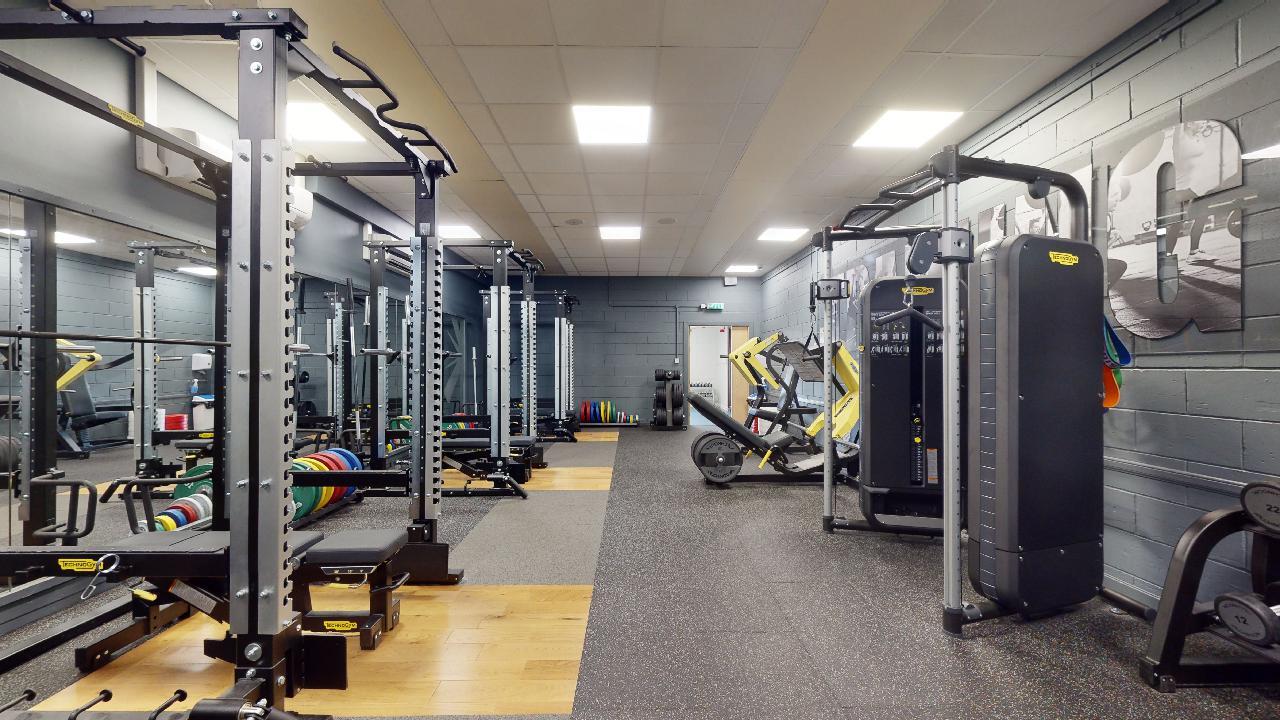 Gym room with fitness equipment