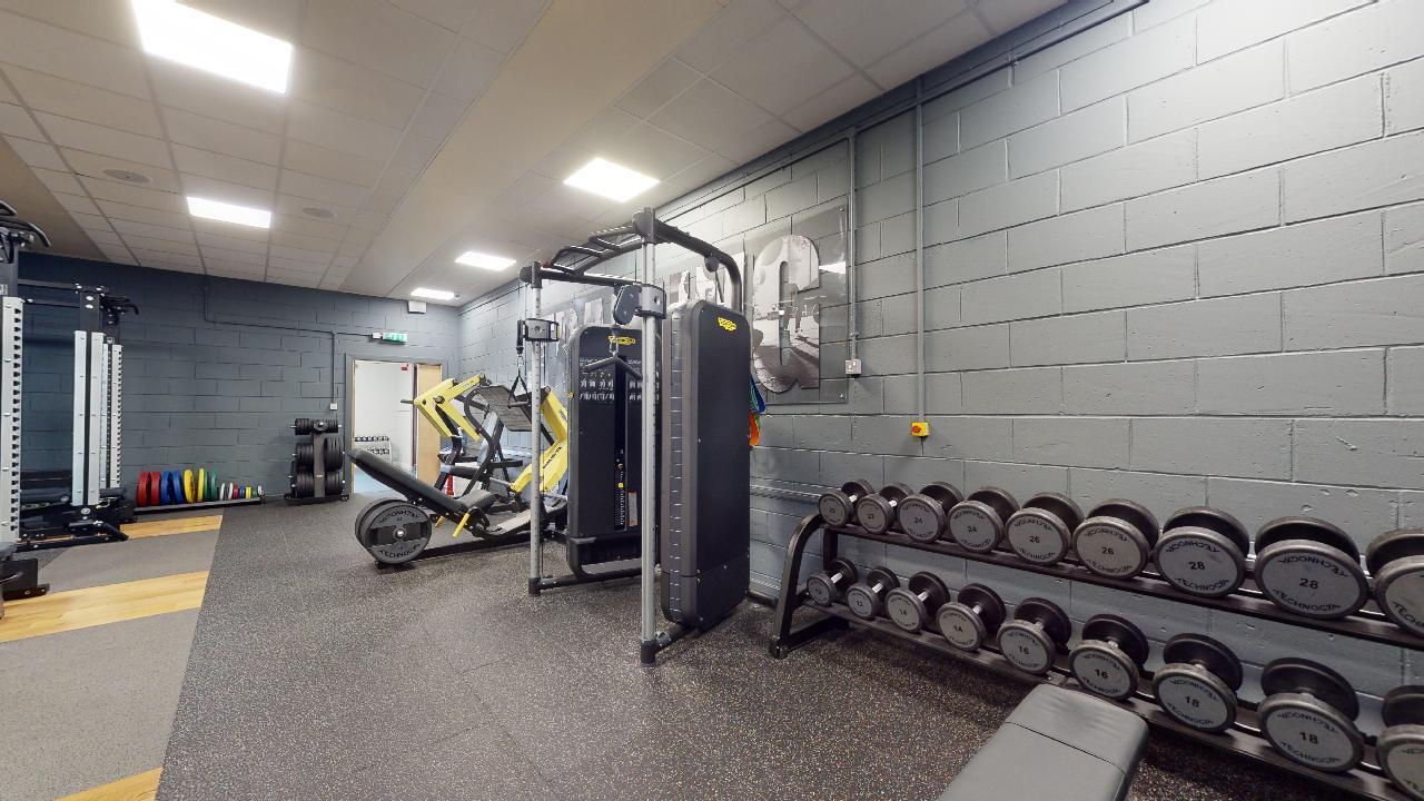 Gym room with fitness equipment