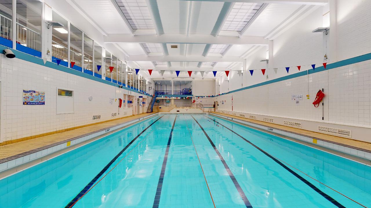 Swimming pool featuring swim lanes