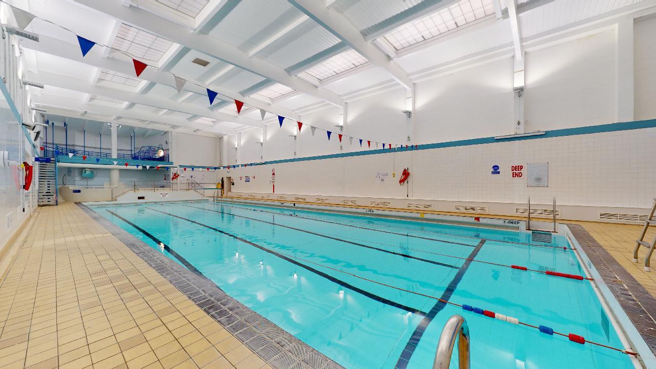 Swimming pool featuring swim lanes