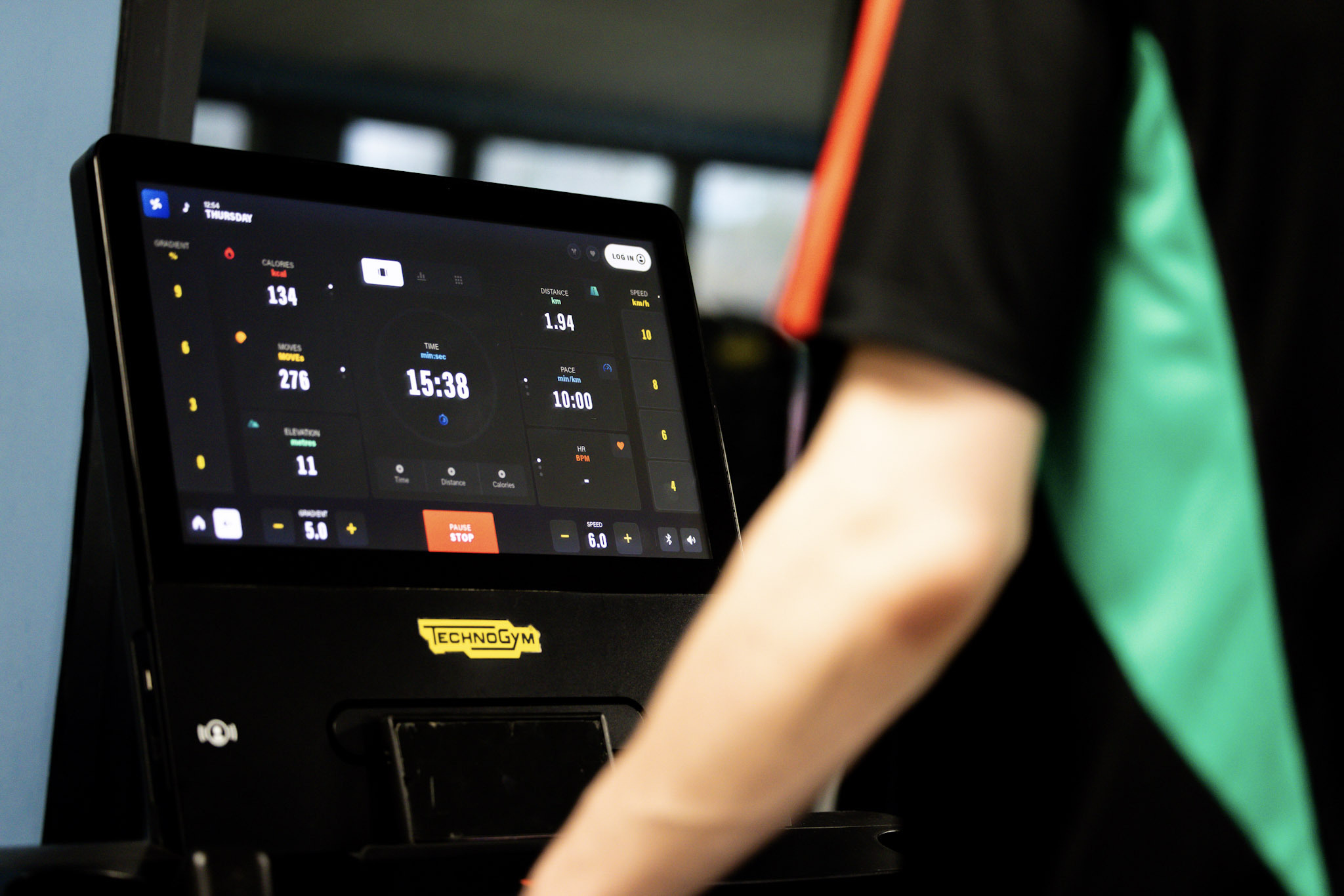 Digital console display on gym equipment at Inverness Leisure