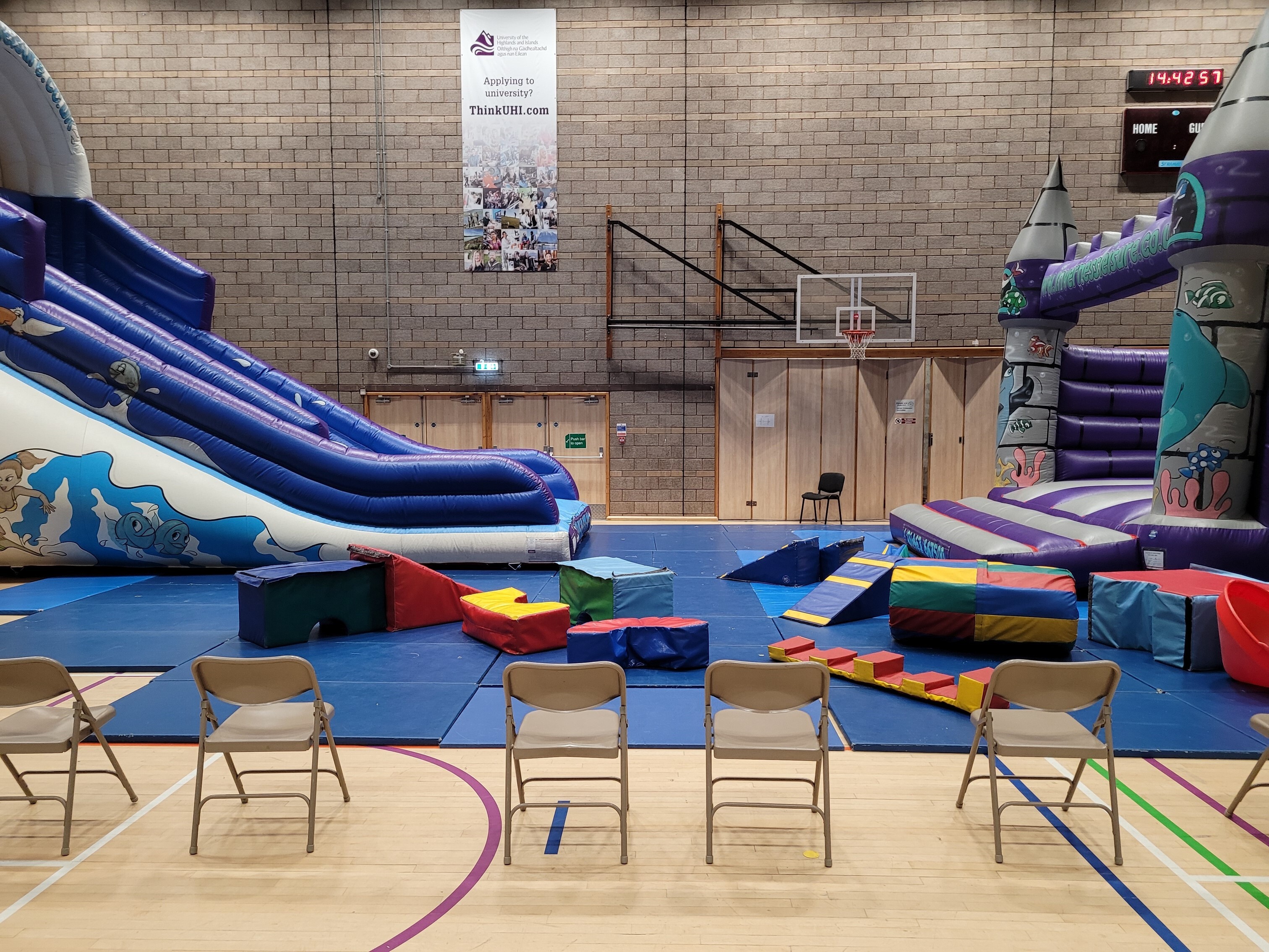 Inflatable play equipment, which includes a slide.