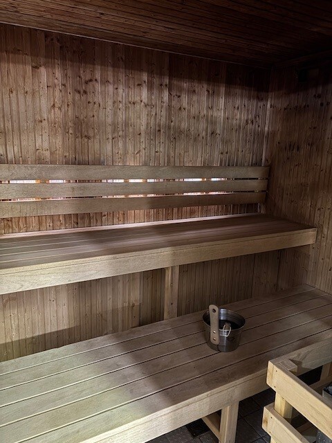Sauna wooden benches