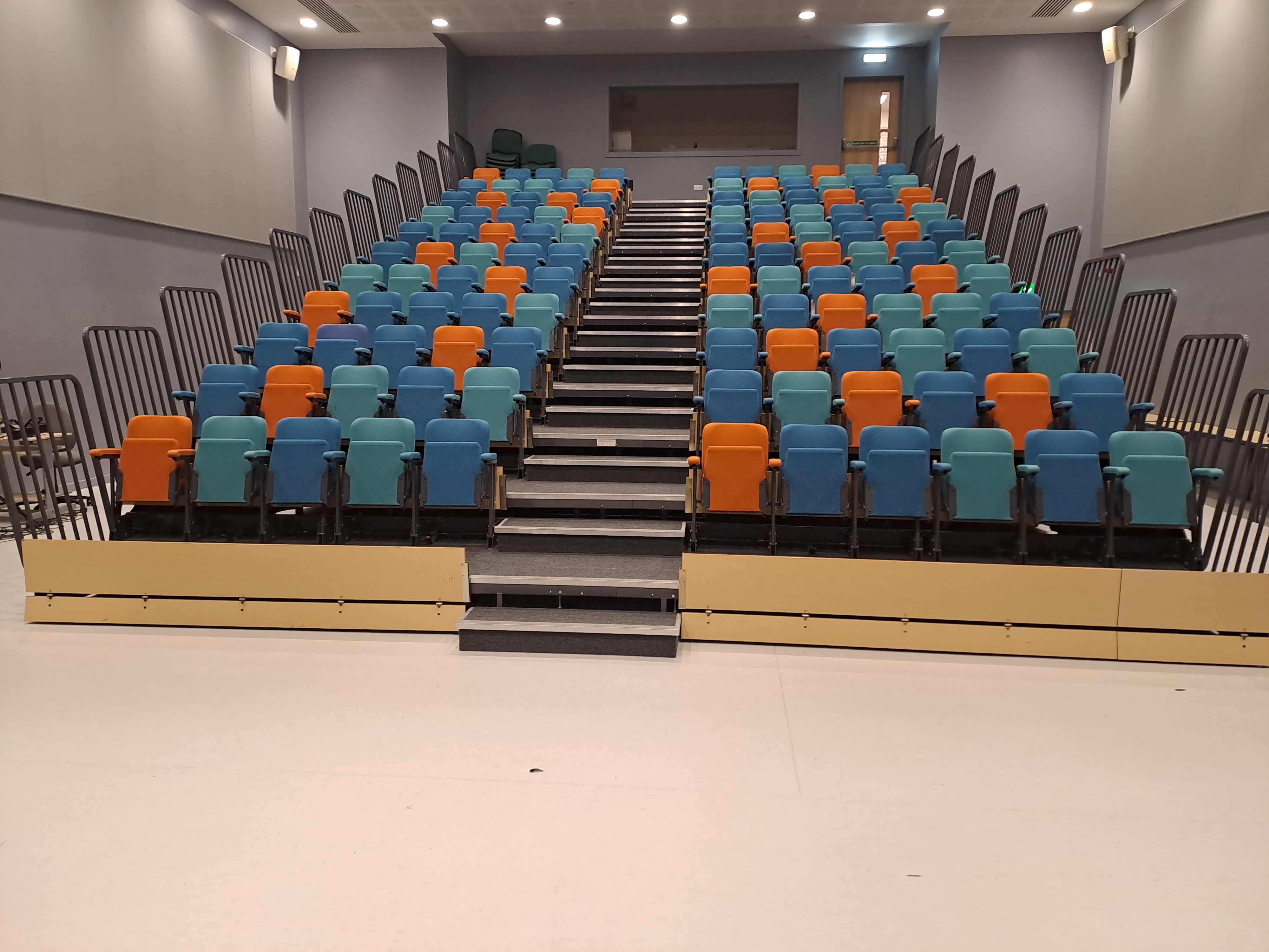 Theatre-style retractable seating.