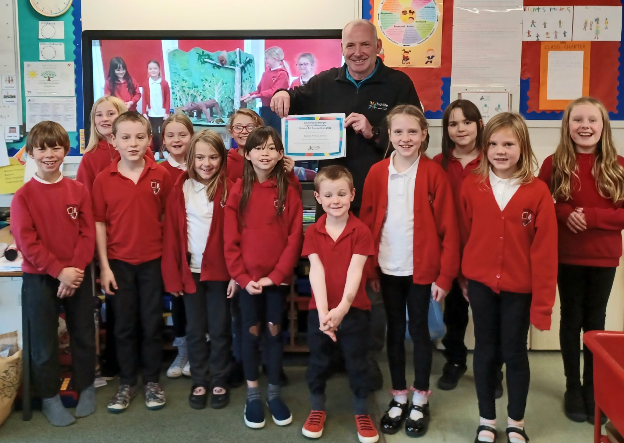 Balnain Primary School overall winners of Scottish mammal art