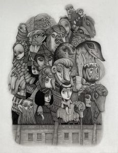 Pamela Tait, ‘The Birch Trees’ (pencil on paper)