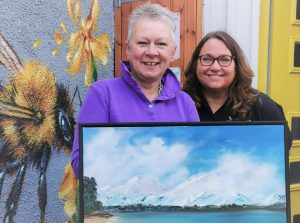 Liz Peck (artist) and Fiona Hawthorne (HLH staff)