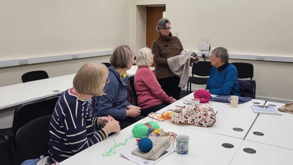 Alda hosts crafting club for the local community at Inverness Library on Tuesday 14th November