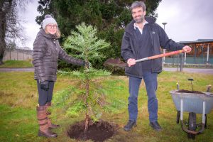 Provost for Inverness and Area, Cllr Glynis Campbell Sinclair and High Life Highland’s Inverness Botanic Gardens facilities manager Ewan Mackintosh.